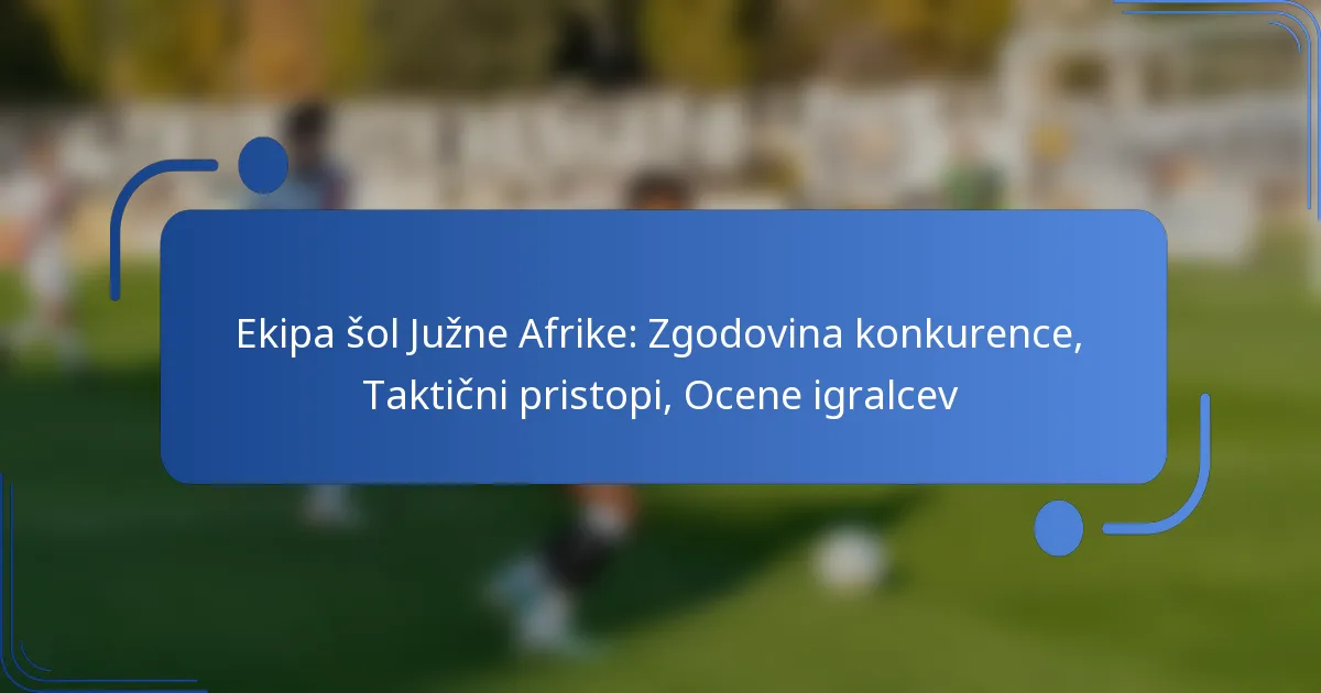 Ekipa šol Južne Afrike: Zgodovina konkurence, Taktični pristopi, Ocene igralcev
