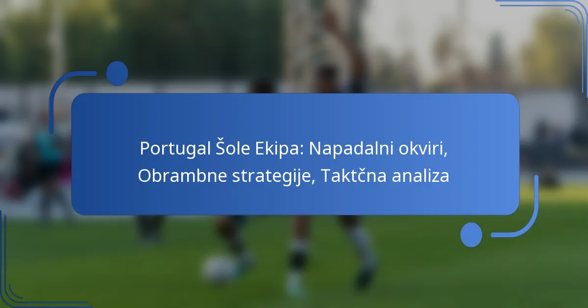 Portugal Šole Ekipa: Napadalni okviri, Obrambne strategije, Taktčna analiza